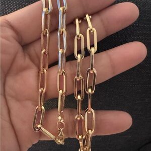 18K Gold Paper Clip Necklace